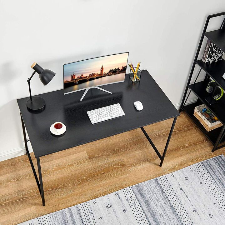 47.2"W x 23.6" D x 29.6"H Metal Frame Home Office Writing Desk - Full Black