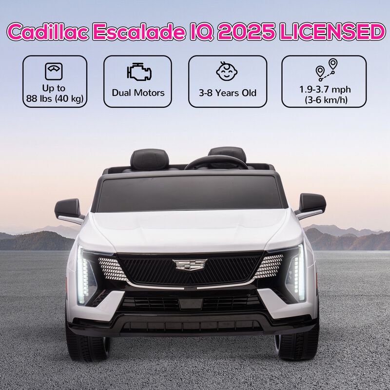 BreeBe 2-Seater 12V 10AH Ride on Truck, Cadillac Escalade Licensed Electric Car for Kids w/ Spring Suspension Wheels image number 4