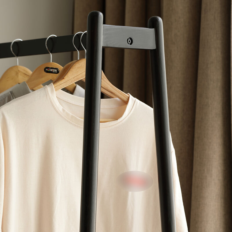 GOODSILO Freestanding Garment Rack with Storage Shelves, Sturdy Solid Wood Clothes Hanger Rack for Bedroom, Entryway, Closet Organization and Storage image number 7