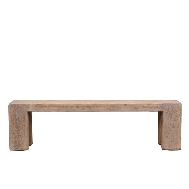 Ravello Solid Wood Bench in Weathered Gray