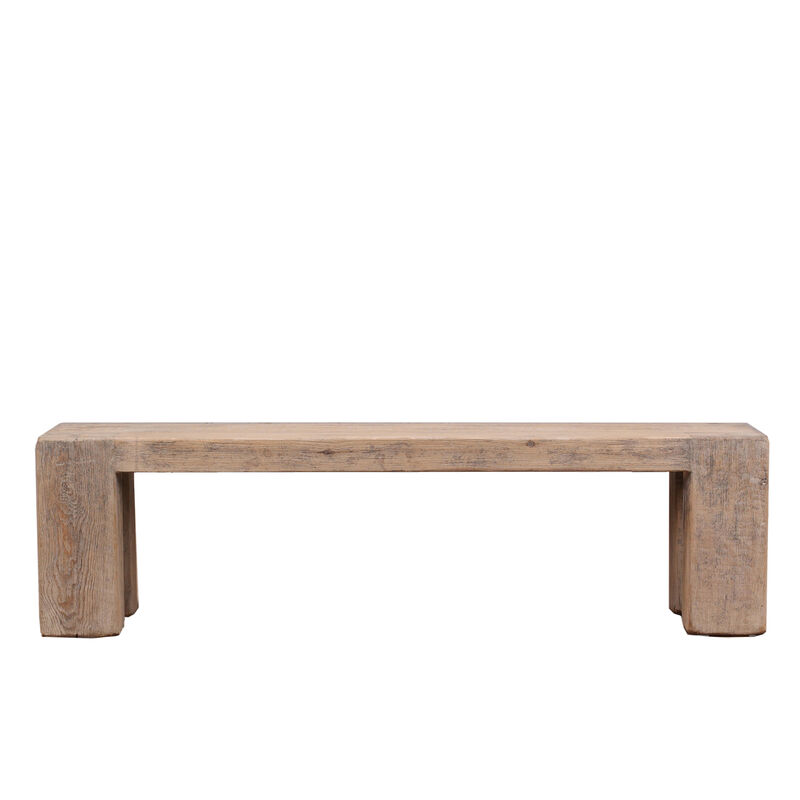 Ravello Solid Wood Bench in Weathered Gray image number 0