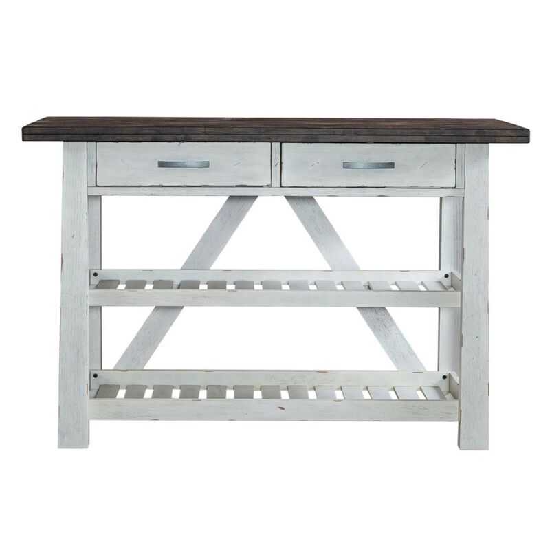 Liberty Furniture Farmhouse Server in Two Tone White w/ Wood Tone Top image number 1