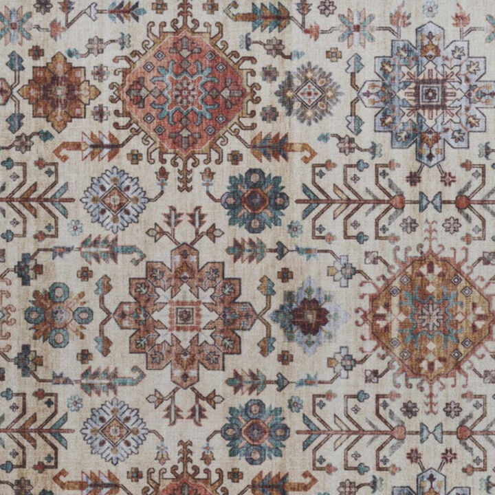 HomeRoots Oriental Distressed Non Skid Area Rug