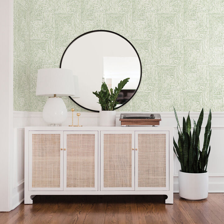 Merritt Green Geometric Wallpaper