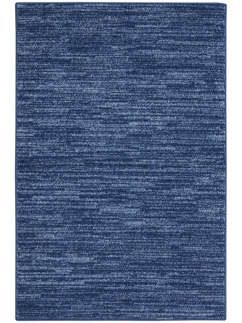 Nourison Essentials NRE01 Navy/Blue 2'2" x 10' Rug image number 0