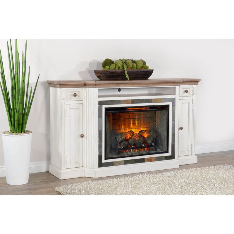 Sunny Designs 72 Media Console with Electric Fireplace