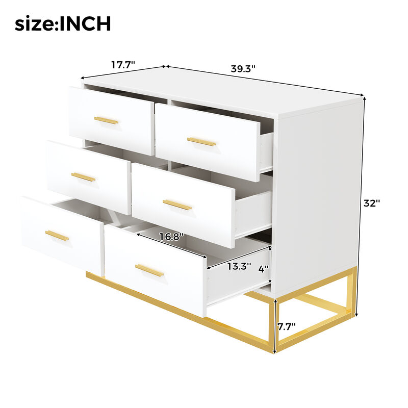 Gwumup Modern 6 Drawer Dresser image number 4