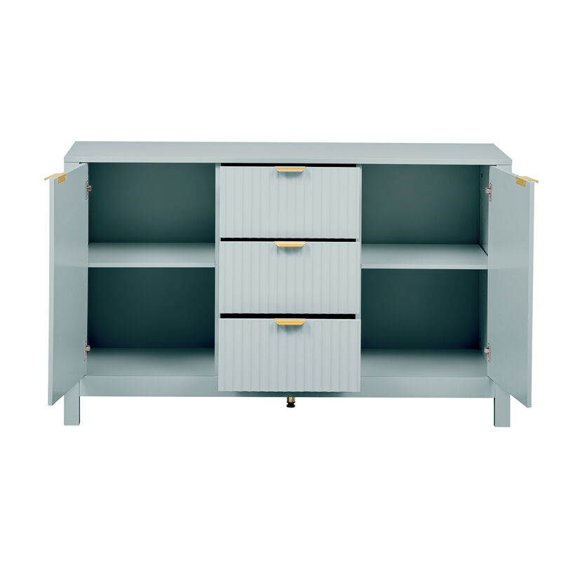 Merax U_STYLE Sideboard with Wave Design - 3 Adjustable Shelves