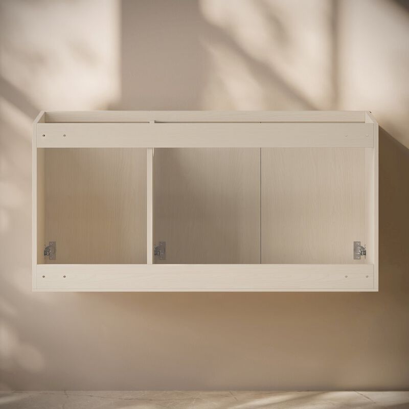 Cascade 48" Wall-Mounted Bathroom Vanity Cabinet without Top in White Oak image number 3