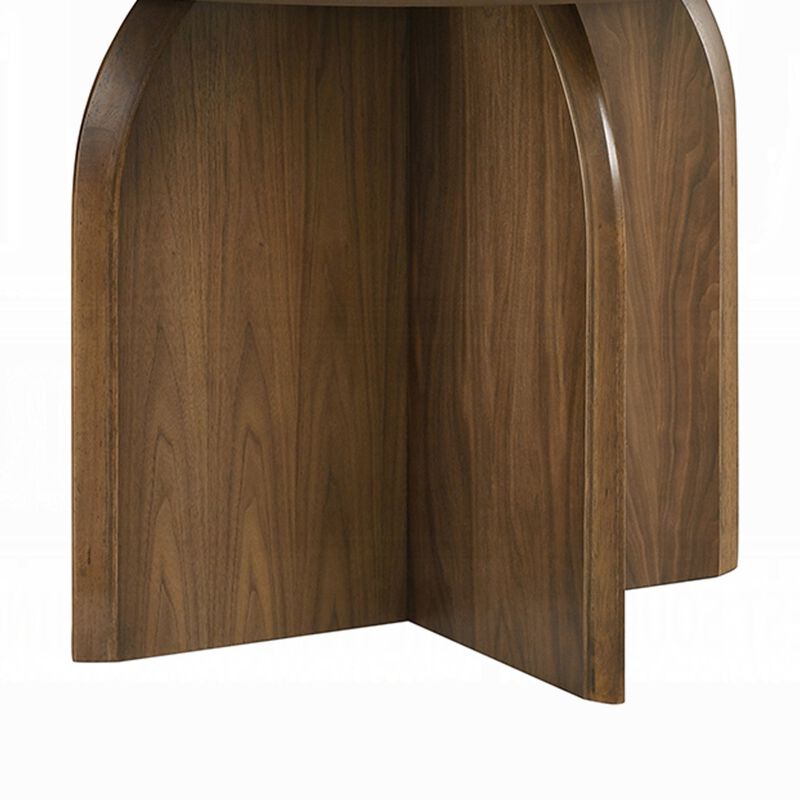 Dio Dining Table, 47 Inch Top, Cross Pedestal Base, Dark Walnut Brown image number 4