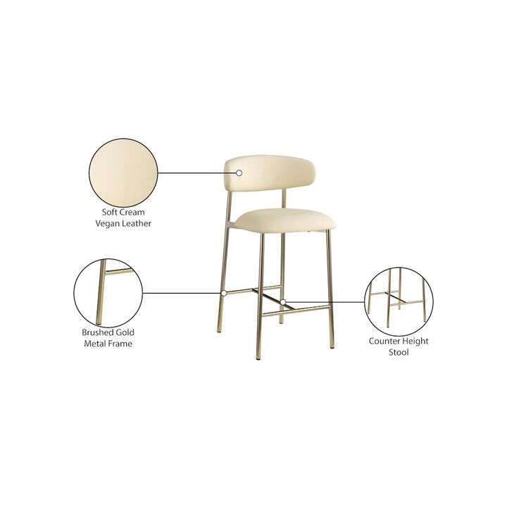 Meridian Furniture Lupita Vegan Leather Counter Stool, Set of 2