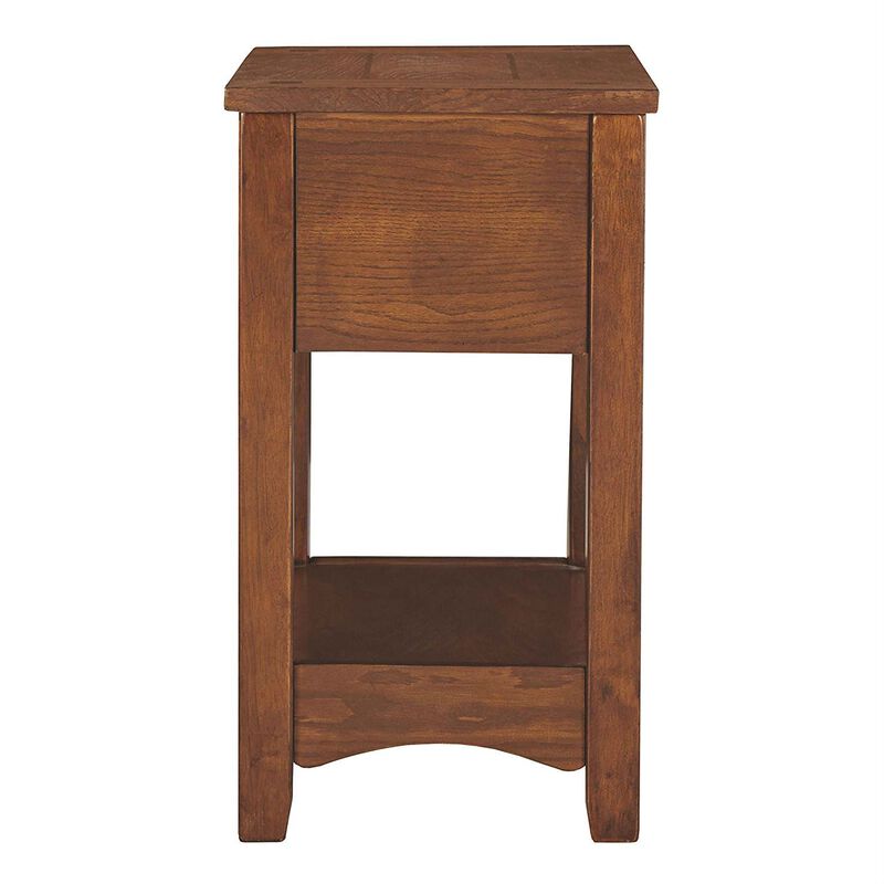 Solid Wood Mission Nightstand with Storage Shelf