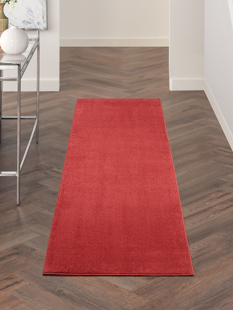 Nourison Essentials NRE01 Brick Red 2'2" x 14' Rug image number 7