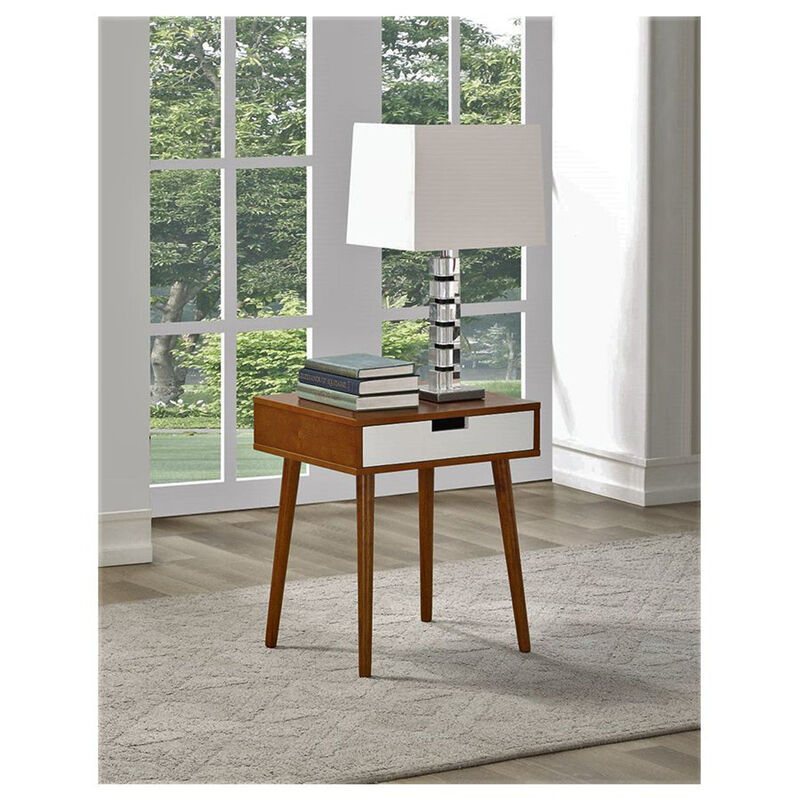 Legacy Decor Espresso Color Hardwood End Side Table Nightstand with Drawer