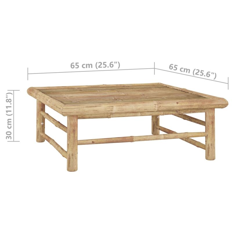 vidaXL Garden Table 25.6"x25.6"x11.8" Bamboo
