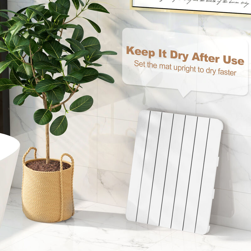 Waterproof HIPS Bath Spa Shower Mat with Non Slip Foot Pads