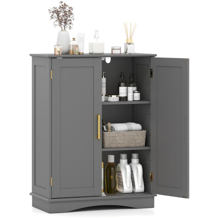 Hivvago Bathroom Floor Storage Cabinet with 2 Doors and Adjustable Shelves