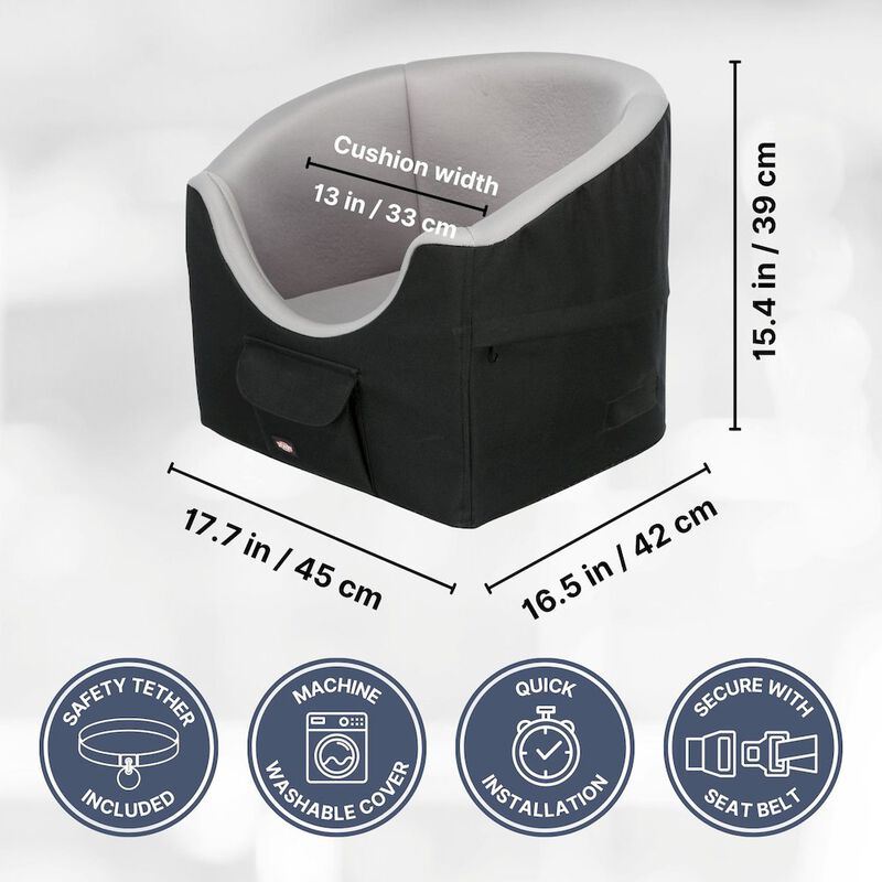 TRIXIE Pet Booster Seat, Travel Cat Bed, Dog Car Seat Ideal for Small Dogs and Cats image number 2
