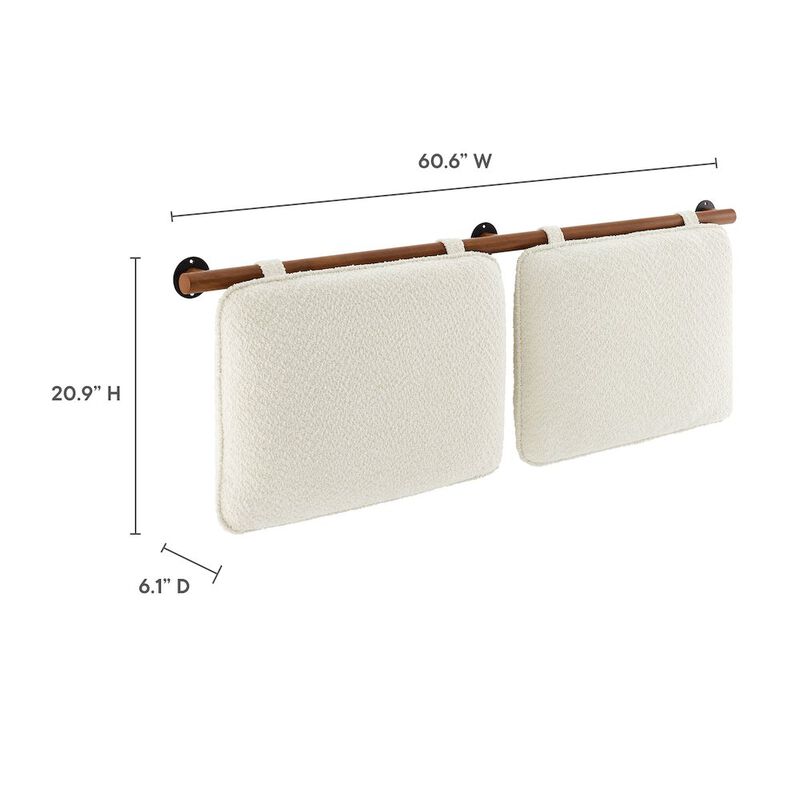Anela Wall-Mounted Chenille Upholstered Queen Headboard image number 2