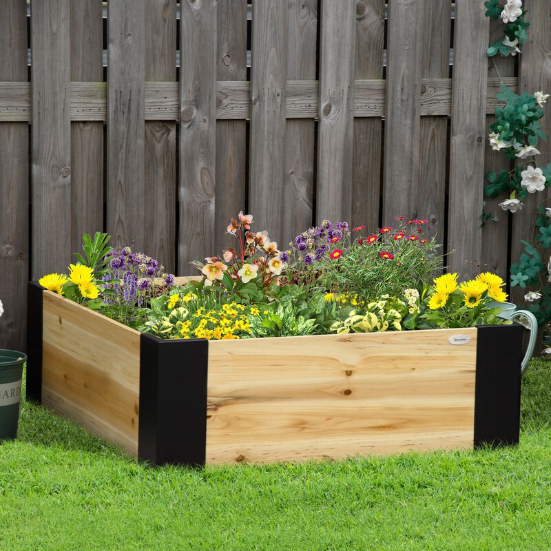 Raised Garden Bed with Metal Corner, No Installation Tools Required Planter Box