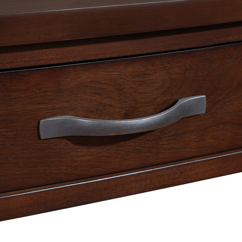 Mondawe 33.8-Inch Small Triangular Table, Small Space/Living Room 3-Layer Solid Wood Edge Table