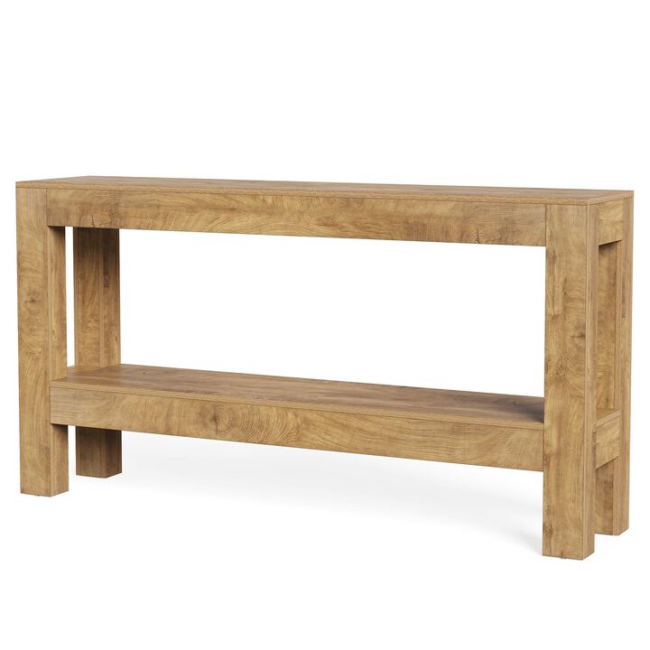 Tribesigns Farmhouse 2-Tier Wood Console Table
