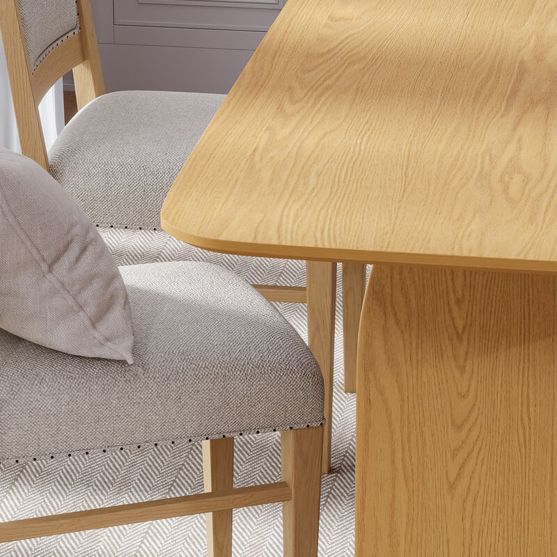 67 Inch Square Wooden Black Dining Table Seats 4-6 People, Suitable for Living Room and Dining Room