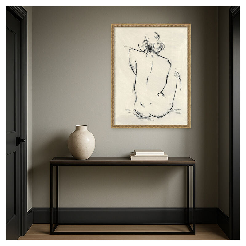 Girl Sitting by Chloe Elliott Framed Canvas Wall Art image number 3