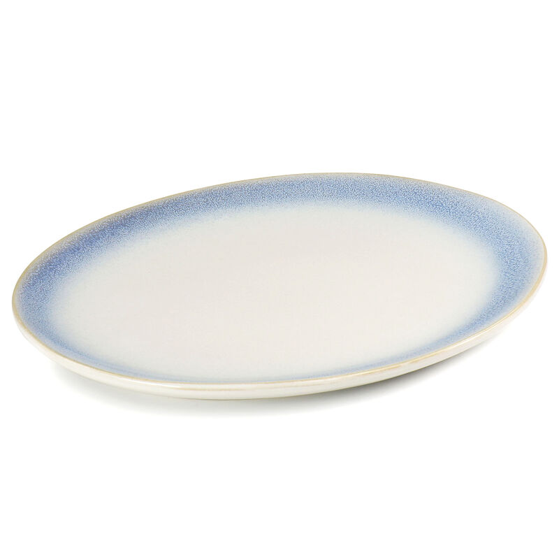 Martha Stewart Perry Street 13.6in Oval Stoneware Serving Platter in Blue