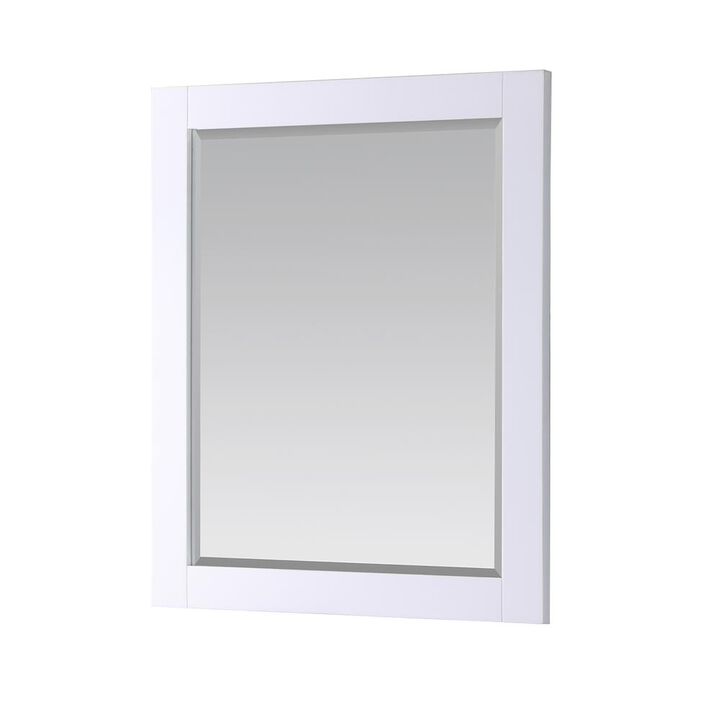 Altair 28 Rectangular Bathroom Wood Framed Wall Mirror in White