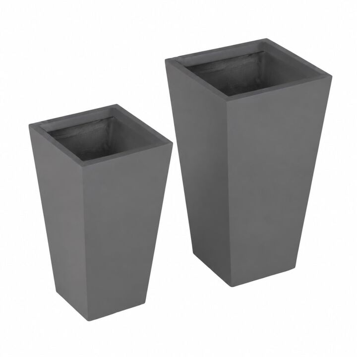 WOW PIONEER 2-Pack Stackable Planter Set with Drainage Holes, Durable for Indoor Outdoor Flowers, Trees, Patio, Balcony and Deck Use
