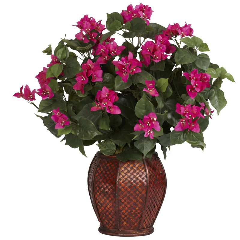 Nearly Natural Bougainvillea w/Vase image number 1