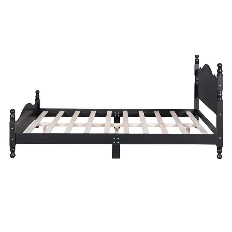 Merax Vintage Wood Platform Bed Frame