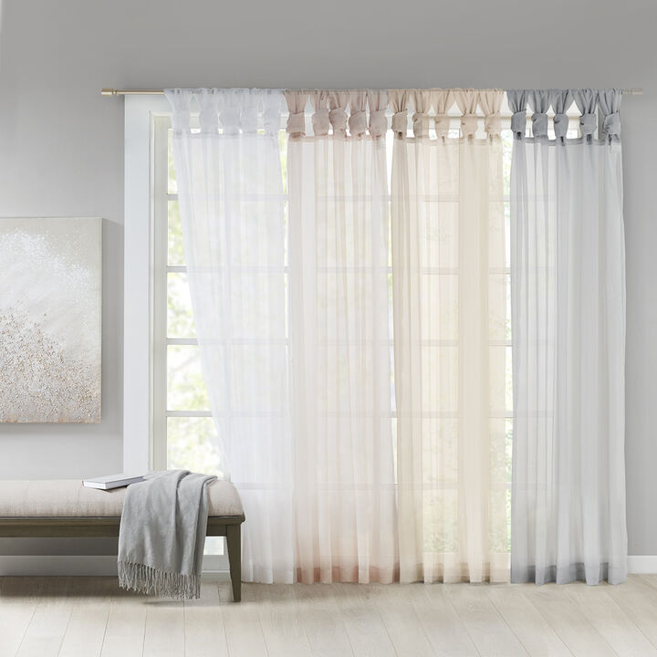 Gracie Mills Anatole Twisted Tab Voile Sheer Window Pair