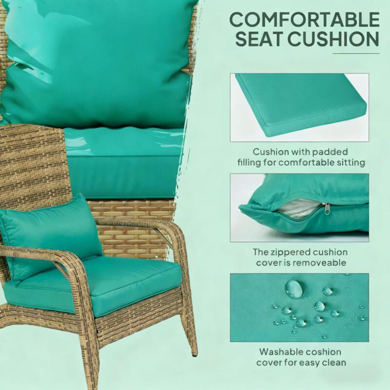 Hivvago Patio Adirondack Chair with Cushions image number 3