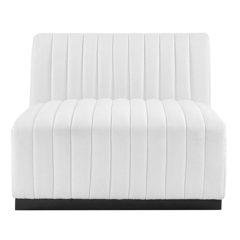 Conjure Channel Tufted Upholstered Fabric Armless Chair image number 5