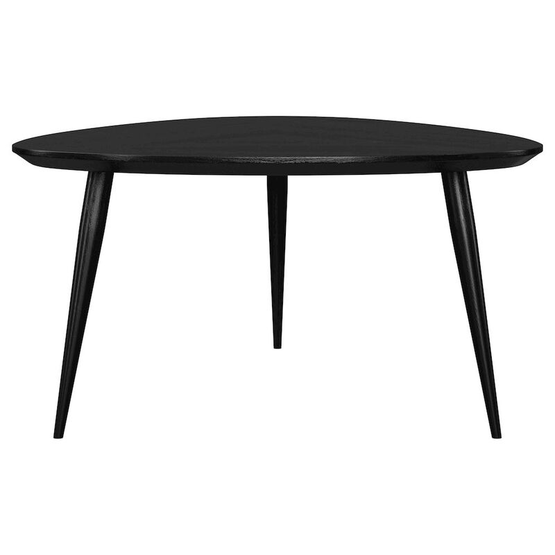 Plethoria Home Xander Black Triangular Solid Wood Coffee Table