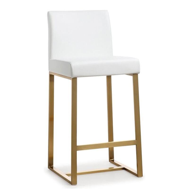Casafoyer Denmark White Gold Steel Counter Stool (Set of 2) image number 0