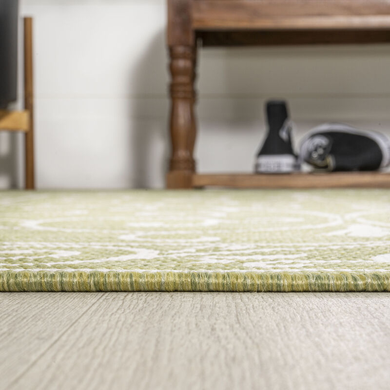 Charleston Vintage Filigree Textured Weave Indoor/Outdoor Area Rug