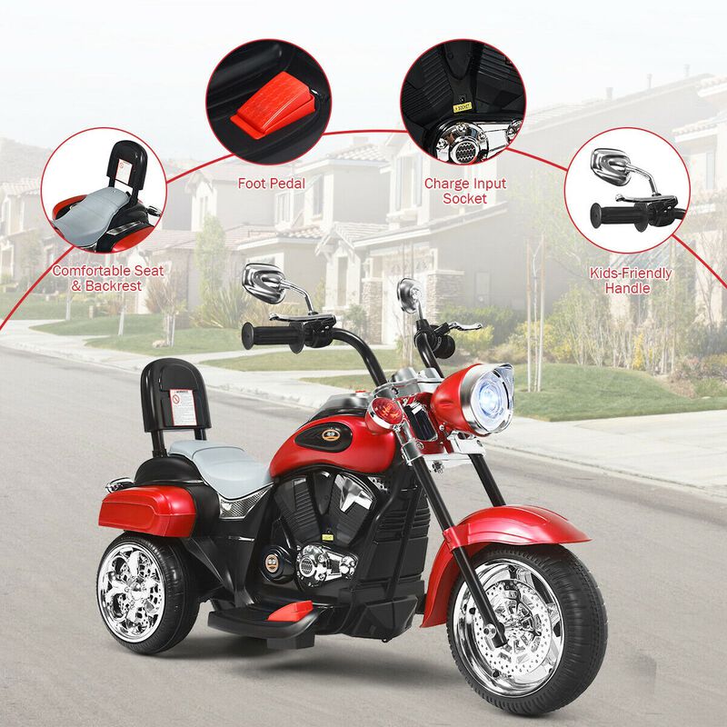 6V Toddler Electric Ride-On Bike with 3 Wheels, Horn and Front Headlight image number 5