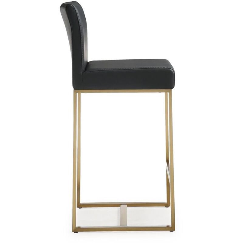 Casafoyer Denmark Black Gold Steel Counter Stool (Set of 2) image number 3