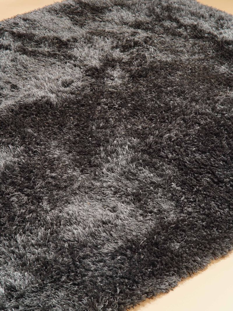 RUGSOTIC CARPETS HAND TUFTED SHAG POLYESTER ECO-FRIENDLY AREA RUGS - 9'x12', Rectangle, Charcoal, Solid Plain Design, High Pile Thick Handmade Anti Skid Area Rugs for Living Room, Bed Room K00111 image number 2