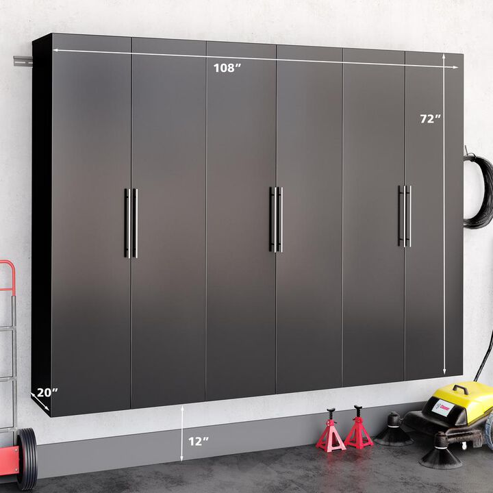 Prepac Black HangUps 108 Storage Cabinet Set E - 3pc