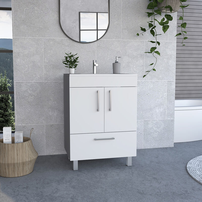 Clifton 2-Door Rectangle Single Bathroom Vanity White
