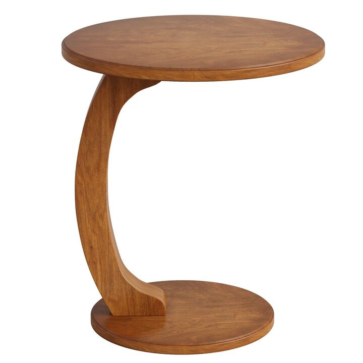 Tribesigns C-Shaped End Table, Round Sofa Side Table for Living Room, Vintage Industrial Snack Table for Bedroom, Couch, Small Side Table for Small Spaces
