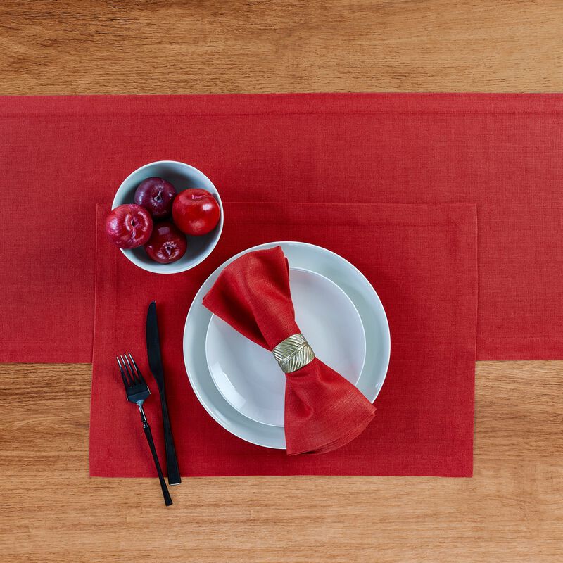 Solino Home Diana 100% Linen Placemats &ndash; Set of 4, 14 x 19 in, Machine Washable, Holiday and Everyday Dining