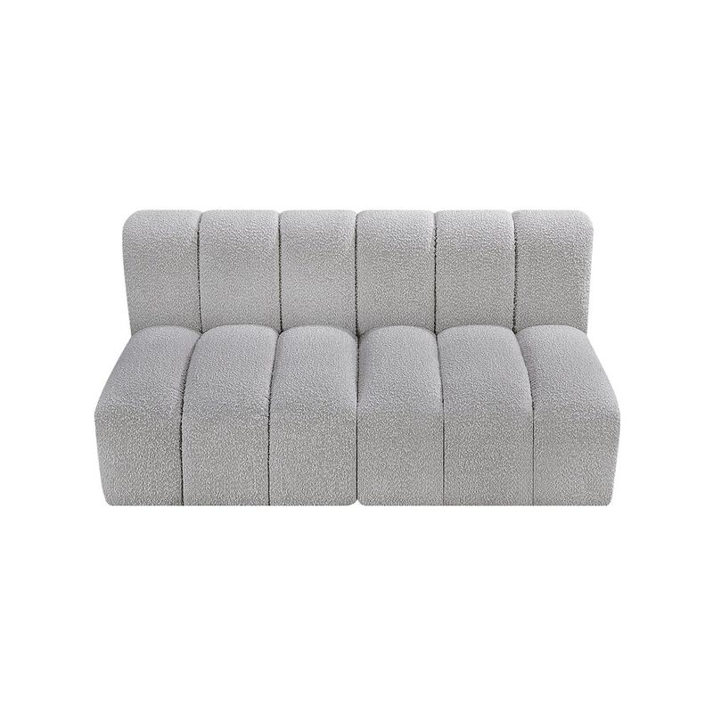 Meridian Furniture Arc Grey Boucle Fabric Modular Sofa