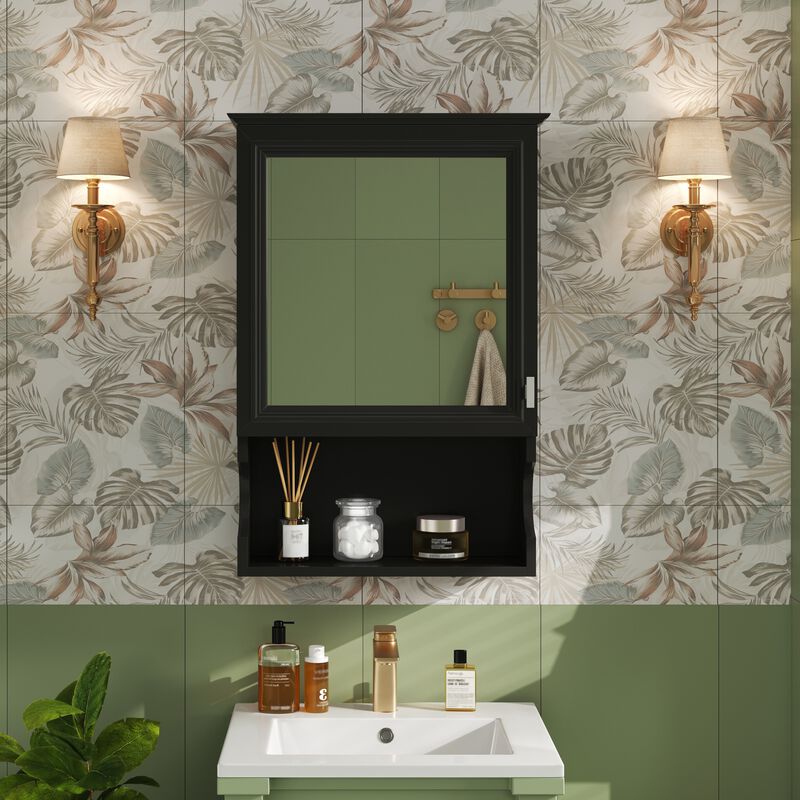 ELEMENT ACE Wall Mounted Bathroom Storage Cabinet with Mirror and Adjustable Shelf image number 4