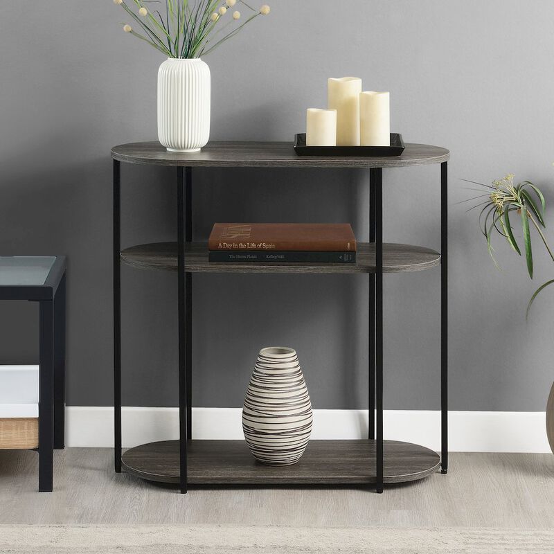 Convenience Concepts Designs2Go Simon 3 Tier Oval Entryway Hall Table