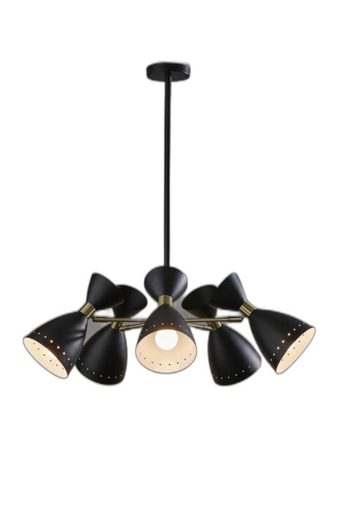 HomeRoots Cinco Diabolo Adjustable Black Metal Pendant